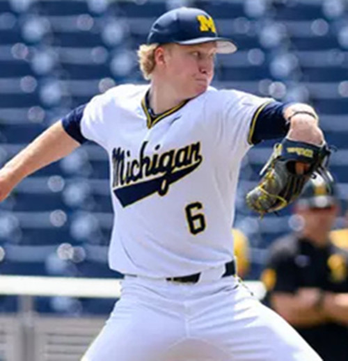 Mens Youth Michigan Wolverines #6 Kurt Barr White Pullover College Baseball Game Jersey