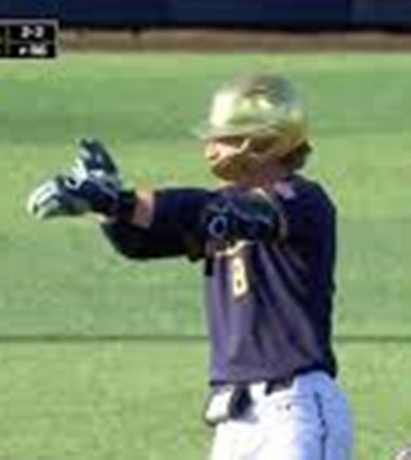 Mens Youth Notre Dame Fighting Irish #8 Carson Tinney Navy Full Button College Baseball Game Jersey