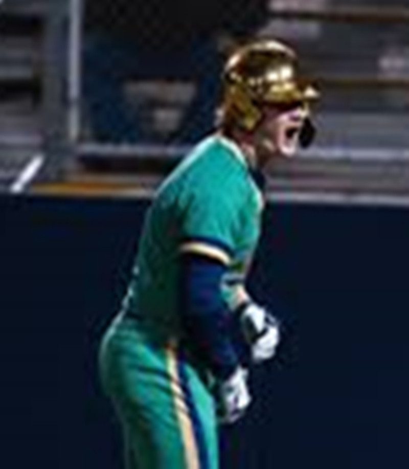 Mens Youth Notre Dame Fighting Irish #8 Carson Tinney Green Pullover College Baseball Game Jersey
