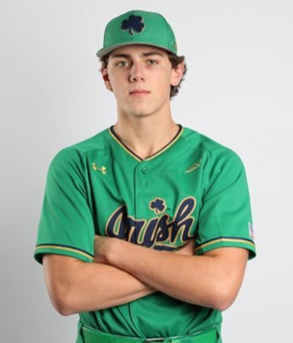 Mens Youth Notre Dame Fighting Irish #27 Jack Radel Green Full Button College Baseball Game Jersey