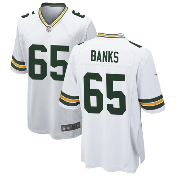 Mens Green Bay Packers #65 Aaron Banks Nike White F.U.S.E. Vapor Limited Jersey