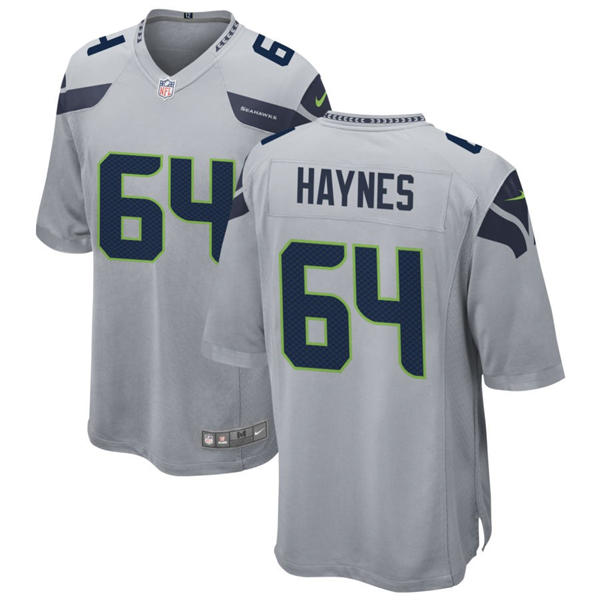 Men's Seattle Seahawks #64 Christian Haynes Nike Gray Alternate Vapor Limited Jersey