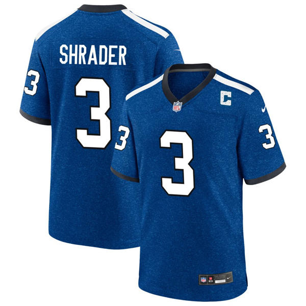 Mens Indianapolis Colts #3 Spencer Shrader Royal Indiana Nights Alternate Vapor F.U.S.E. Limited Jersey