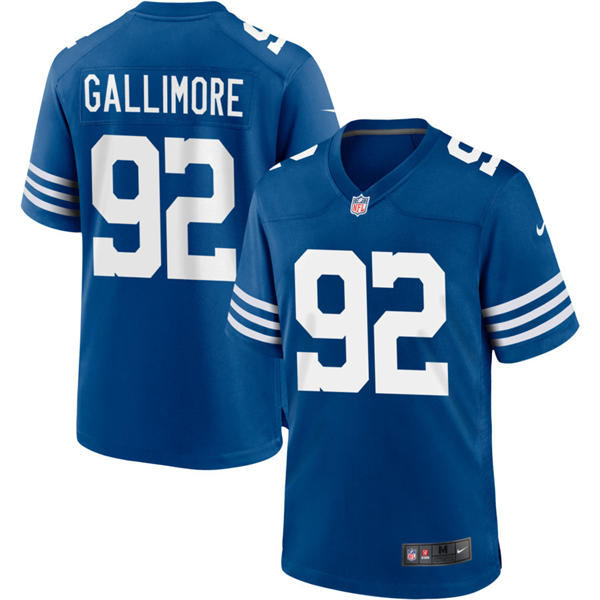Mens Indianapolis Colts #92 Neville Gallimore Nike Royal Alternate Retro Vapor Limited Jersey