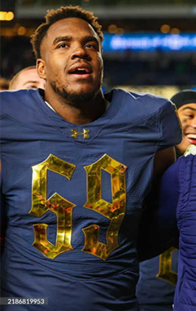 Mens Youth Notre Dame Fighting Irish #59 Aamil Wagner Navy 2024SHAMROCK College Football Game Jersey