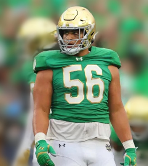 Mens Youth Notre Dame Fighting Irish #56 Charles Jagusah Green White College Football Game Jersey