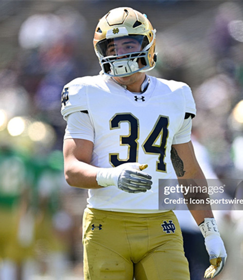 Mens Youth Notre Dame Fighting Irish #34 Drayk Bowen 2025 White College Football Game Jersey
