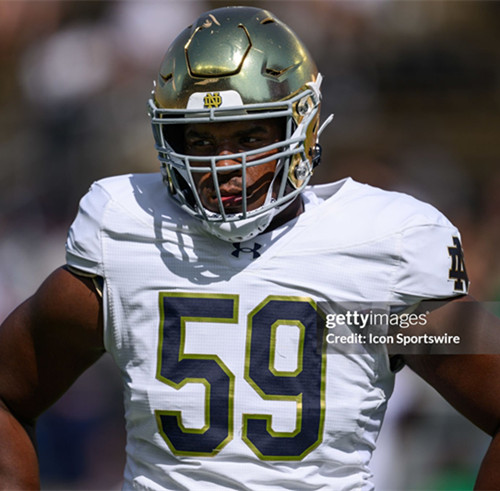 Mens Youth Notre Dame Fighting Irish #59 Aamil Wagner 2025 White College Football Game Jersey