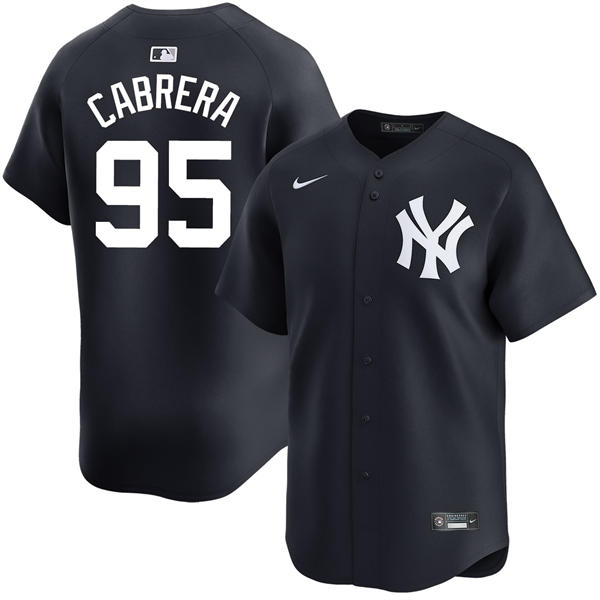 Mens New York Yankees #95 Oswaldo Cabrera Nike Navy Alternate With Name Limited Jersey