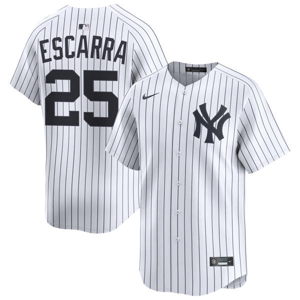 Mens New York Yankees #25 J. C. Escarra Nike White Home with Name Limited Jersey