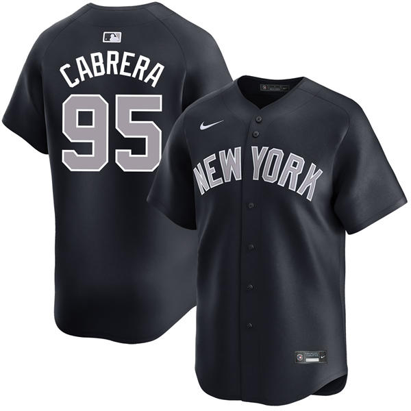 Mens New York Yankees #95 Oswaldo Cabrera Nike Navy Alternate 2nd with Name New York Limited Player Jersey