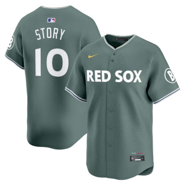 Mens Boston Red Sox #10 Trevor Story Green 2025 City Connect 2.0 Limted Jersey