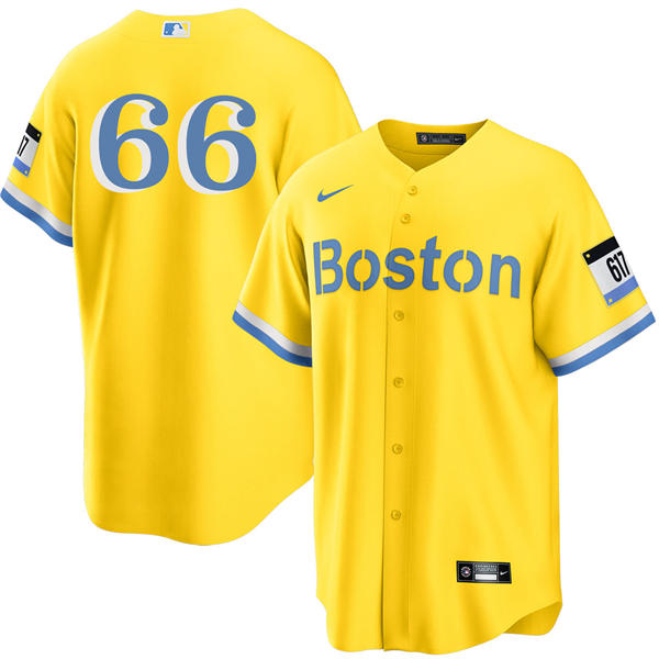 Mens Boston Red Sox #66 Brayan Bello Yellow City Connect Limted Player Jersey