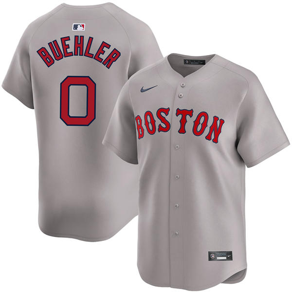 Mens Boston Red Sox #0 Walker Buehler Nike Road Gray Limted Jersey