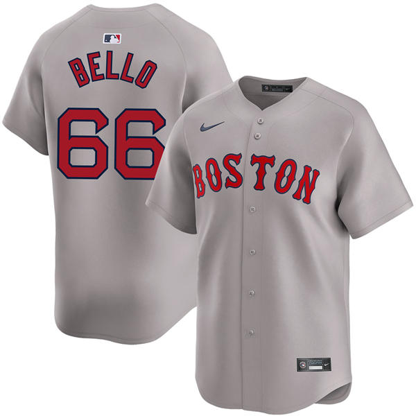 Mens Boston Red Sox #66 Brayan Bello Nike Road Gray Limted Jersey