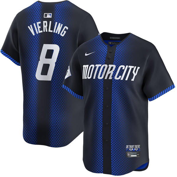 Men's Detroit Tigers #8 Matt Vierling Nike Navy City Connect Limited Jersey