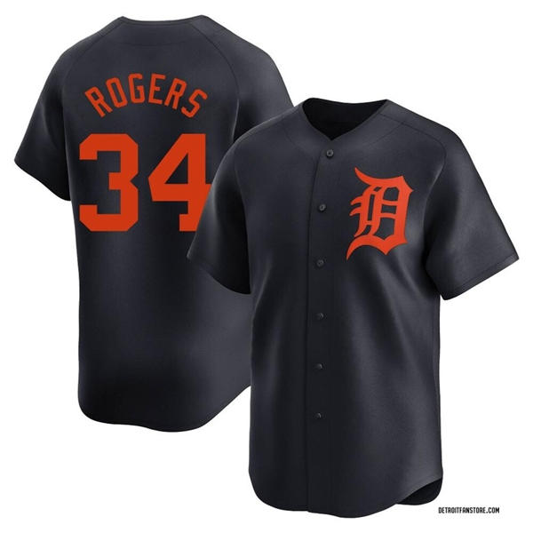 Men's Detroit Tigers #34 Jake Rogers Nike Navy Orange Limited Player Jersey