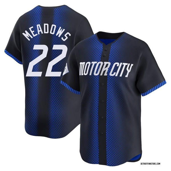 Men's Detroit Tigers #22 Parker Meadows Nike Navy City Connect Limited Jersey
