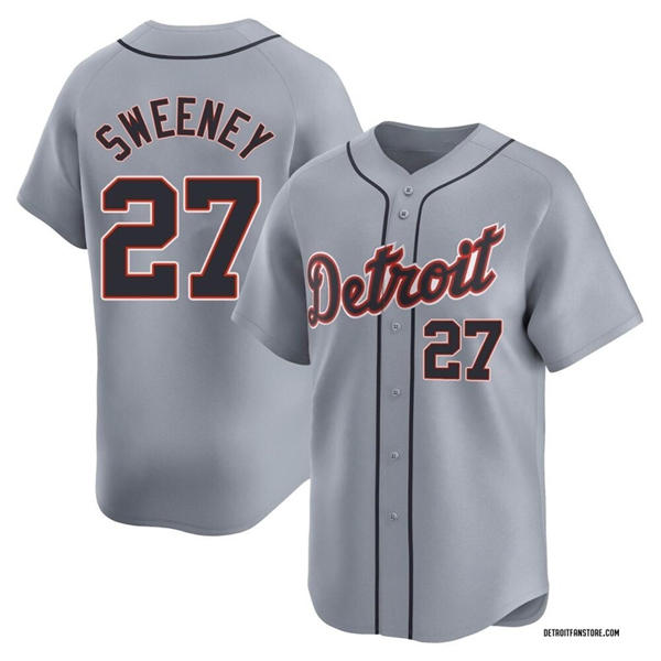 Men's Detroit Tigers #27 Trey Sweeney Nike Gray Road Limited Player Jersey