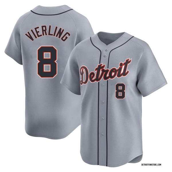 Men's Detroit Tigers #8 Matt Vierling Nike Gray Road Limited Player Jersey