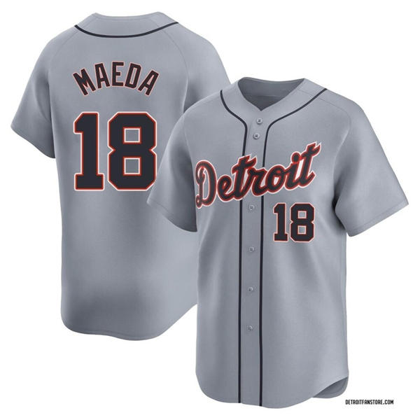 Men's Detroit Tigers #18 Kenta Maeda Nike Gray Road Limited Player Jersey
