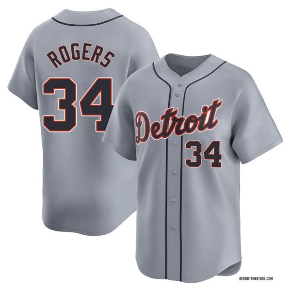 Men's Detroit Tigers #34 Jake Rogers Nike Gray Road Limited Player Jersey