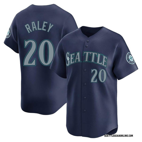 Men's Seattle Mariners #20 Luke Raley Nike Navy Road Limited Player Jersey