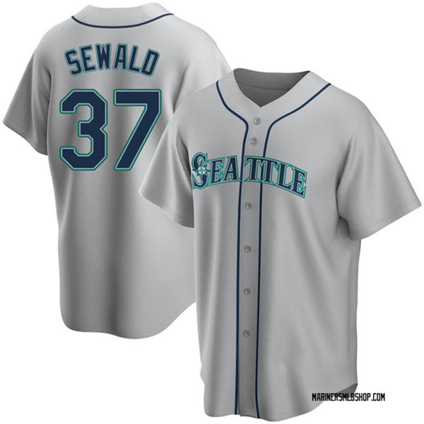 Men's Seattle Mariners #37 Paul Sewald Nike Away Gray Limited Player Jersey