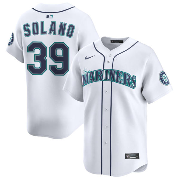 Men's Seattle Mariners #39 Donovan Solano Nike White Home Limited Player Jersey