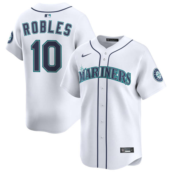 Men's Seattle Mariners #10 Victor Robles White Home Limited Player Jersey