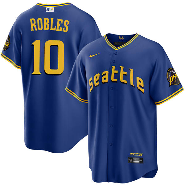 Men's Seattle Mariners #10 Victor Robles Nike Royal City Connect Limited Jersey
