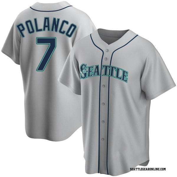 Men's Seattle Mariners #7 Jorge Polanco Nike Away Gray Limited Player Jersey