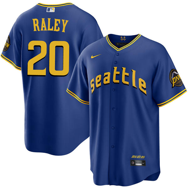 Men's Seattle Mariners #20 Luke Raley Royal City Connect Limited Jersey