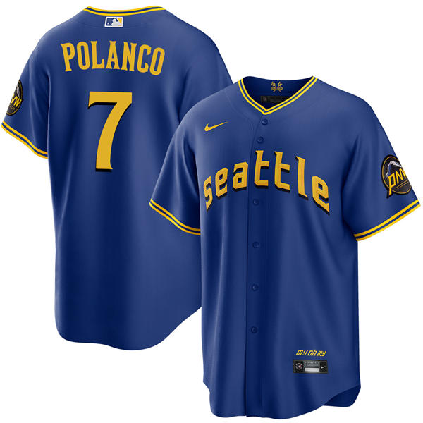 Men's Seattle Mariners #7 Jorge Polanco Royal City Connect Limited Jersey