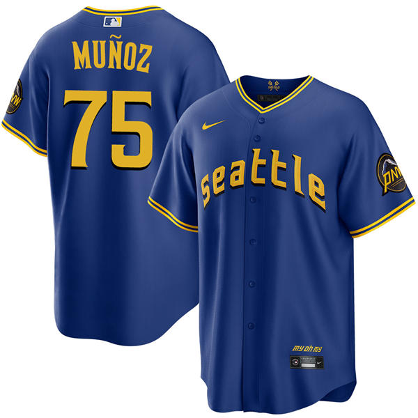 Men's Seattle Mariners #75 Andres Munoz Nike Royal City Connect Limited Jersey