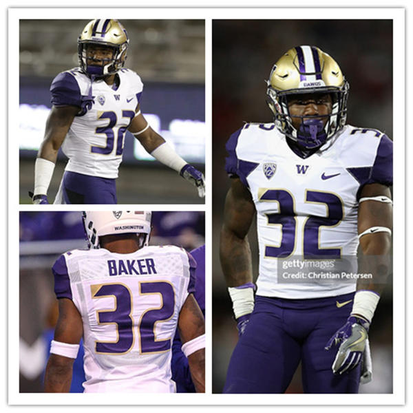 Mens Youth Washington Huskies #32 Budda Baker 2016 White College Football Jersey