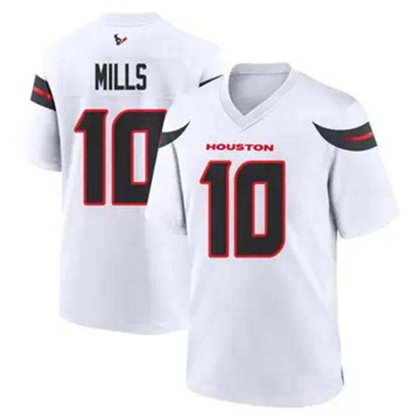 Mens Houston Texans #10 Davis Mills Nike White Vapor F.U.S.E. Limited Player Jersey