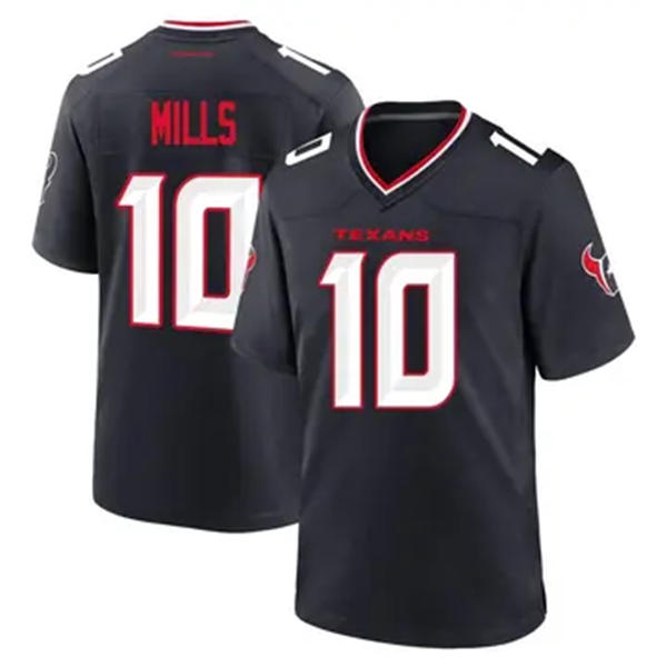 Mens Houston Texans #10 Davis Mills Nike Navy White Alternate F.U.S.E. Limited Player Jersey