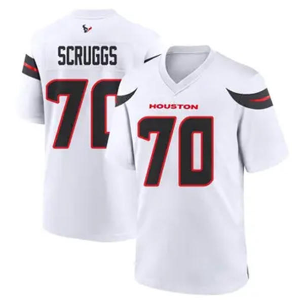 Men's Houston Texans #70 Juice Scruggs Nike White Vapor F.U.S.E. Limited Player Jersey
