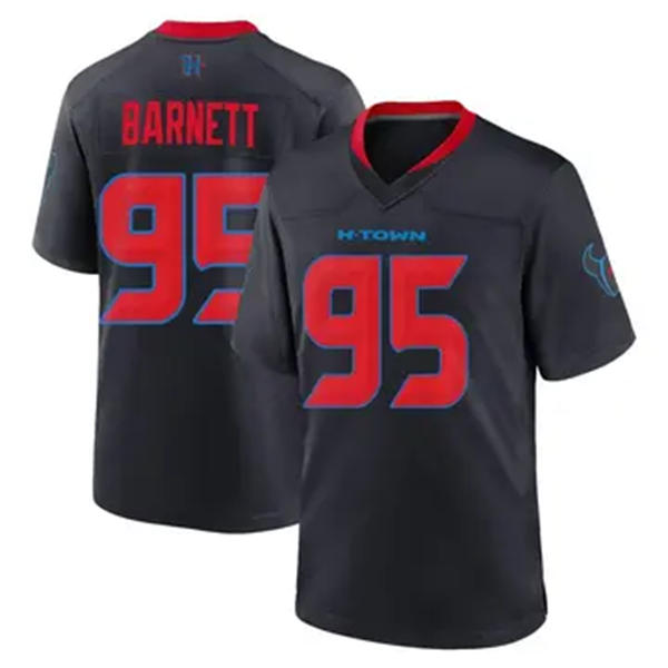 Men's Houston Texans #95 Derek Barnett Nike Navy Red 2nd Alternate H-Town F.U.S.E. Limited Player Jersey