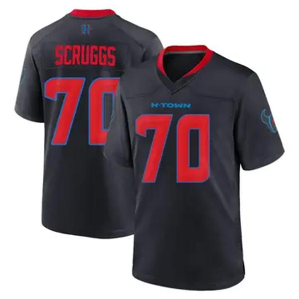 Men's Houston Texans #70 Juice Scruggs Nike Navy Red 2nd Alternate H-Town F.U.S.E. Limited Player Jersey
