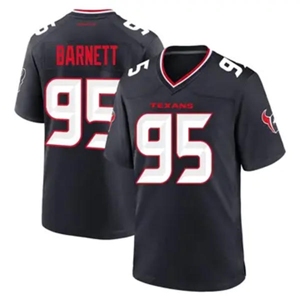 Men's Houston Texans #95 Derek Barnett Nike Navy White Alternate F.U.S.E. Limited Player Jersey