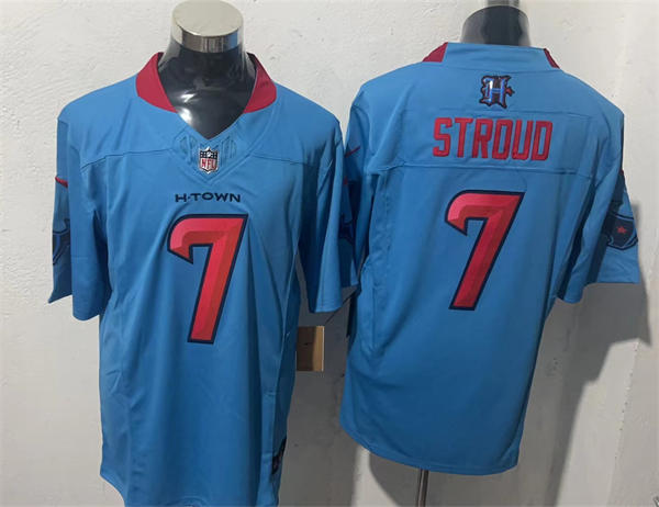 Men's Houston Texans #7 CJ Stroud Blue H-Town Color Rush F.U.S.E. Limited Jersey