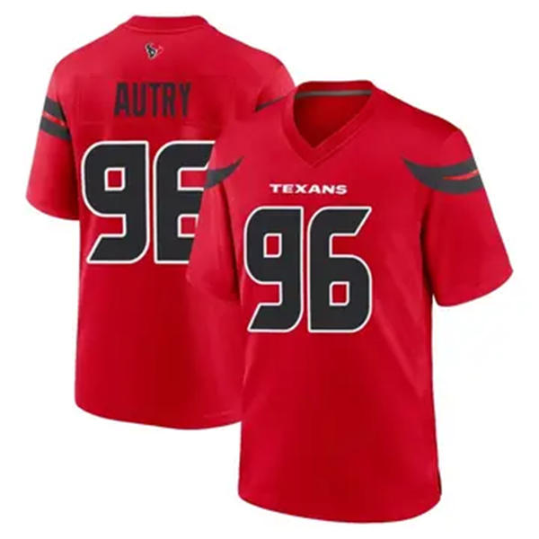 Men's Houston Texans #96 Denico Autry Nike Red Alternate F.U.S.E. Limited Player Jersey 