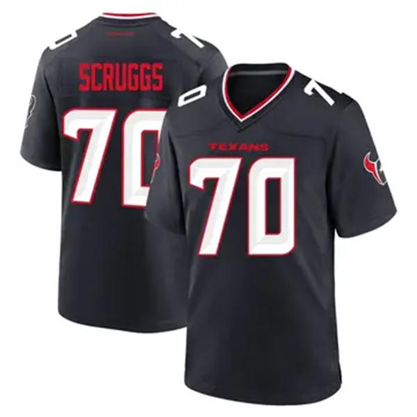 Men's Houston Texans #70 Juice Scruggs Nike Navy White Alternate F.U.S.E. Limited Player Jersey