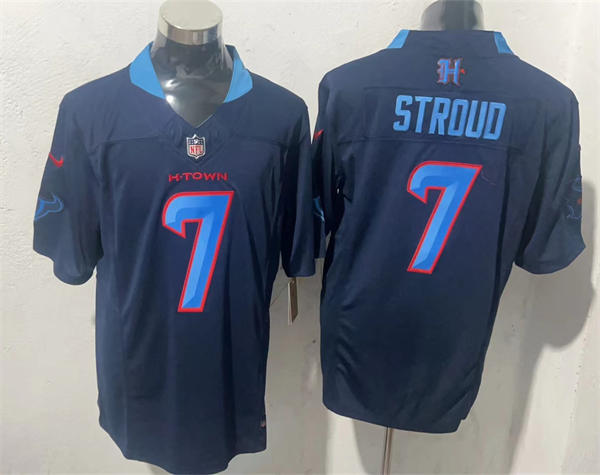 Men's Houston Texans #7 CJ Stroud Navy Blue H-Town Fans Fashion F.U.S.E. Limited Jersey