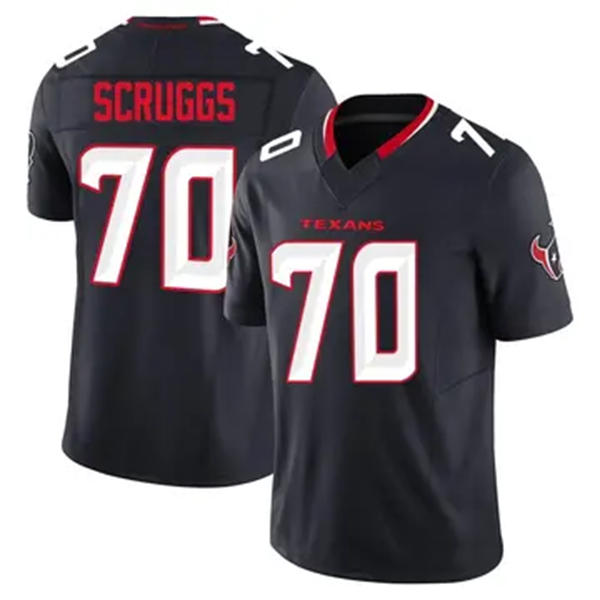 Men's Houston Texans #70 Juice Scruggs Nike Navy White Alternate F.U.S.E. Limited Player Jersey