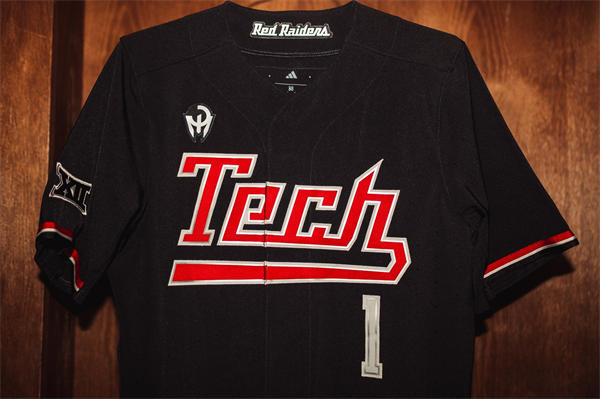 Mens Youth Texas Tech Red Raiders Custom 2025 Black ALTERNATE Adidas Baseball Limited Jersey