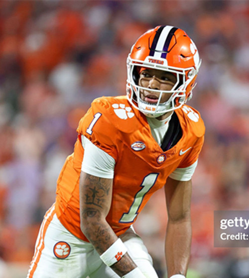 Mens Youth Clemson Tigers #1 T.J.Moore Orange College Football Game Jersey