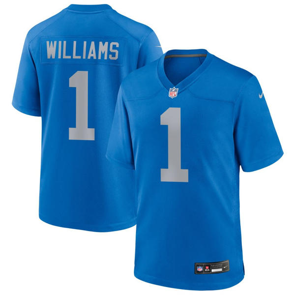 Youth Detroit Lions #1 Jameson Williams Nike Royal Alternate Retro F.U.S.E. Limited Jersey
